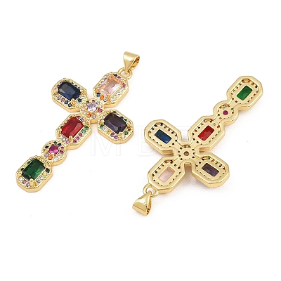Brass Micro Pave Cubic Zirconia Pendants CU-CBADC6C-13G-08-1
