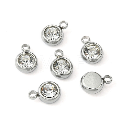 20Pcs 201 Stainless Steel Rhinestone Charms STAS-YW0002-02A-1