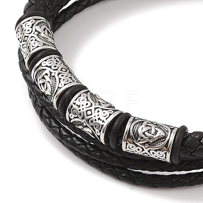 Braided Microfiber Leather Multi-strand Bracelets BJEW-B096-24AS-1