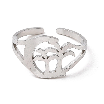 304 Stainless Steel Open Cuff Rings RJEW-Q808-07P-1