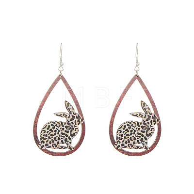 Wood Dangle Earrings FS-WG957CE-06-1