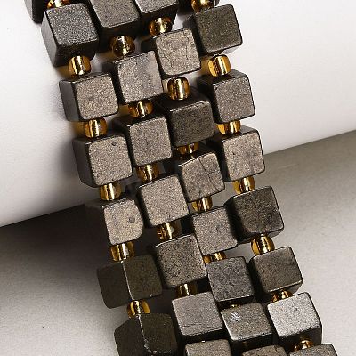 Natural Gold Pyrite/Golden Pyrite Beads Strands G-F833-N01-01-1