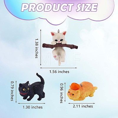 9 Pieces 3D Resin Cat Charm Pendant Cute Resin Animal Pendant Mixed Shape for Jewelry Keychain Bag Decorated Making Crafts JX476A-1