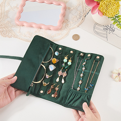 Portable Rectangle Velvet Jewelry Storage Rolls ABAG-WH0046-105C-1