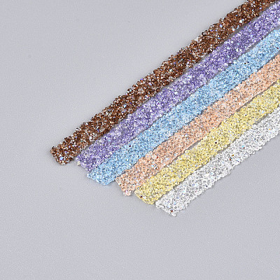 Resin Rhinestone Crystals Beaded Trim DIY-N008-04-1