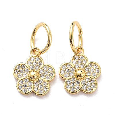 Brass Micro Pave Clear Cubic Zirconia Charms X-ZIRC-L091-075G-1