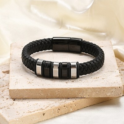 Braided Leather Cord Bracelets for Men BJEW-Z081-11EB-01-1