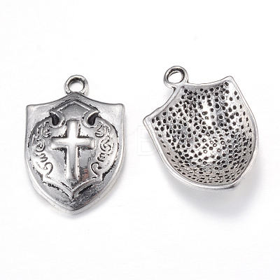 Tibetan Style Alloy Pendants X-TIBEP-Q062-14AS-RS-1