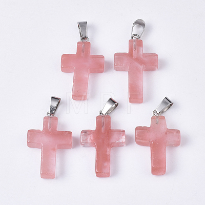 Cherry Quartz Glass Pendants G-S358-002C-1