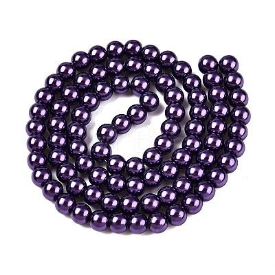 Baking Painted Pearlized Glass Pearl Round Bead Strands HY-Q003-6mm-20-1