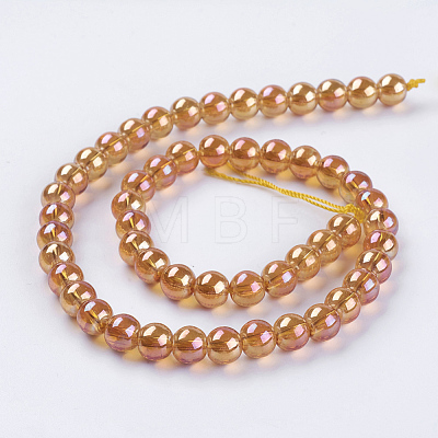 Electroplate Glass Beads Strands GLAA-K025-FR-6mm-A-1