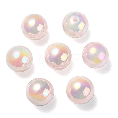 UV Plating Rainbow Iridescent Acrylic Beads PACR-E001-03H-1