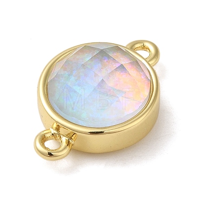 Synthetic Opal Connector Charms KK-S370-05G-1