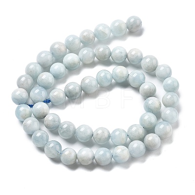 Natural Aquamarine Beads Strands G-R446-8mm-05-01-1