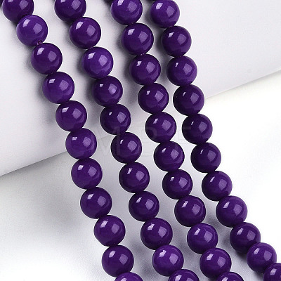 Natural Lepidolite/Purple Mica Stone Beads Strands G-T140-6mm-06-1