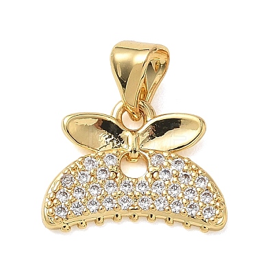 Brass Micro Pave Clear Cubic Zirconia Pendants KK-L268-012G-1