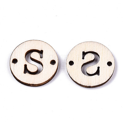 Unfinished Natural Poplar Wood Links Connectors WOOD-S045-140A-01S-1