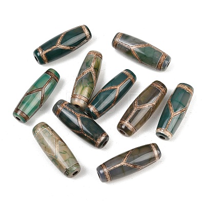Tibetan Style dZi Beads TDZI-E004-59-1