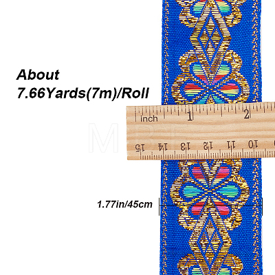 Flat Ethnic Style Embroidery Polyester Ribbons OCOR-WH0067-86A-1