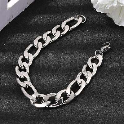 201 Stainless Steel Curb Chain Bracelets for Men STAS-T077-22A-03P-1