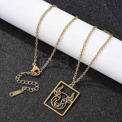 304 Stainless Steel Necklace NJEW-D330-01G-02-1