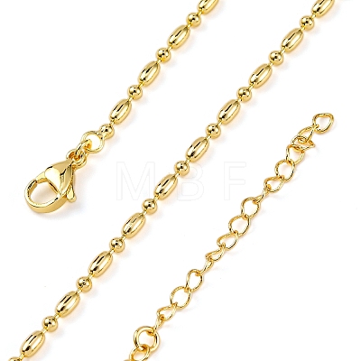 Rack Plating Brass Oval Link Chain Necklace NJEW-A035-06G-02-1