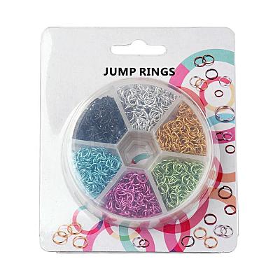 6 Colors Aluminum Wire Open Jump Rings ALUM-JP0001-01B-1