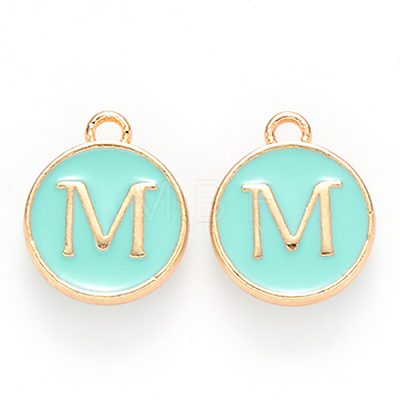 Golden Plated Alloy Enamel Charms ENAM-S118-05M-1