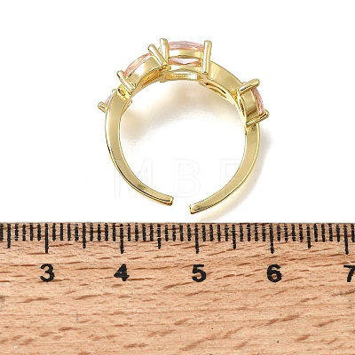 Brass Micro Pave Cubic Zirconia Cuff Open Rings CU-CBA108A-13G-06-1