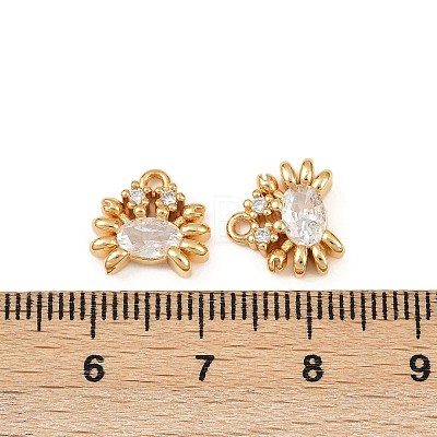 Ocean Theme Brass Micro Pave Cubic Zirconia Charms X1-KK-F902-08K-G-1