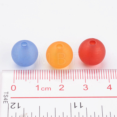 12mm Mixed Transparent Round Frosted Acrylic Ball Beads X-FACR-R021-12mm-M-1