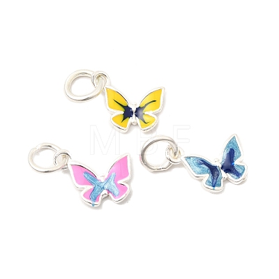 925 Sterling Silver Enamel Pendants STER-K188-15S-1