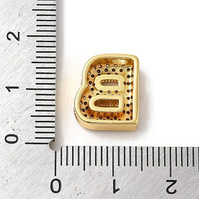 Brass Micro Pave Clear Cubic Zirconia Charms ZIRC-C009-01G-B-1