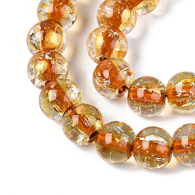 Crackle Transparent Glass Beads Strands X1-GLAA-N030-8mm-01G-1