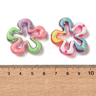 Transparent Acrylic Enamel Beads OACR-P038-04A-M-1