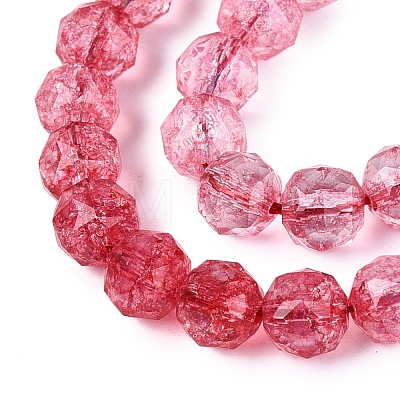 Crackle Transparent Glass Beads Strands GLAA-Q108-02A-10-1