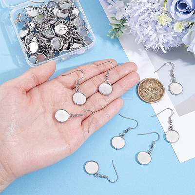 60Pcs 304 Stainless Steel Earring Hooks STAS-BBC0009-93A-1