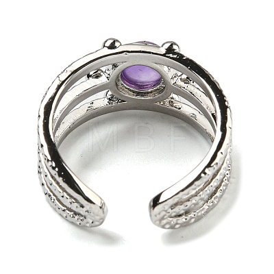 Natural Amethyst Adjustable Rings RJEW-K269-10P-03-1