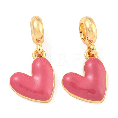 Rack Plating Alloy Enamel Heart European Dangle Charms FIND-B034-20G-02-1