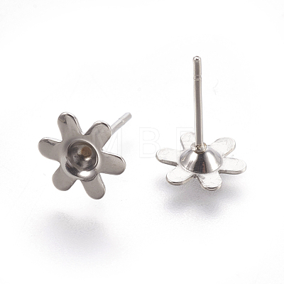 304 Stainless Steel Ear Stud Components STAS-G187-05P-1
