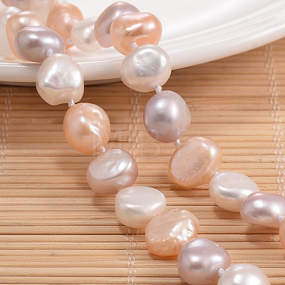 Natural Pearl Nuggets Beaded Necklace NJEW-P126-A-01D-01-1