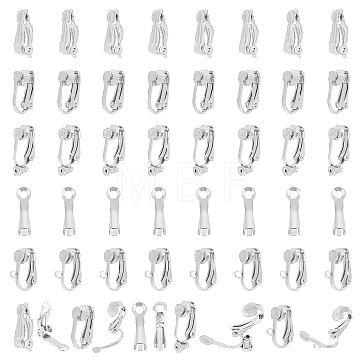Unicraftale 50Pcs 5 Style 201 & 304 Stainless Steel Clip-on Earring Converters Findings STAS-UN0038-19-1