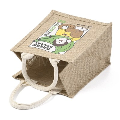Jute Tote Bags Soft Cotton Handles Laminated Interior ABAG-F003-09D-1