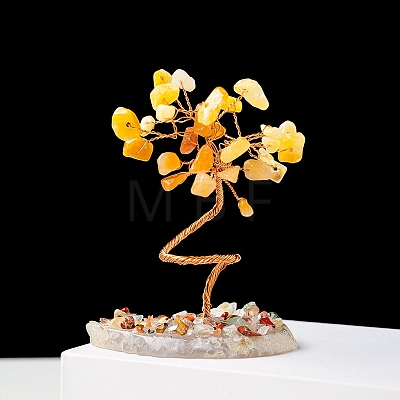 Natural Gemstone Chips and Natural Topaz Jade Pedestal Display Decorations G-PW0004-24F-1