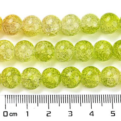 Spray Painted Crackle Glass Beads Strands DGLA-C002-10mm-11-1