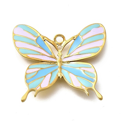 Brass Enamel Pendants STAS-Q347-11G-1-1