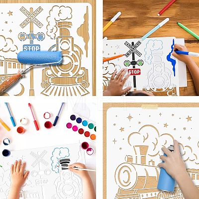 PET Hollow Out Drawing Painting Stencils DIY-WH0424-004-1