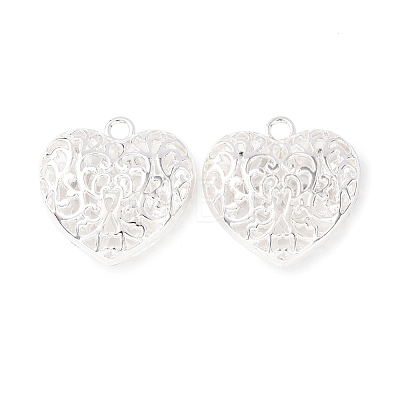 Hollow Tibetan Style Alloy Heart Pendants TIBEP-S095-S-RS-1
