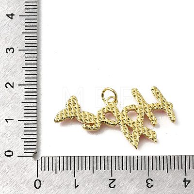 October Breast Cancer Pink Awareness Ribbon Brass Enamel Pendants LS-KK-S517-04G-G-1