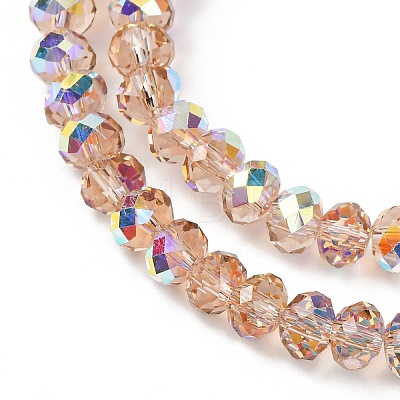 Electroplate Transparent Glass Beads Strands EGLA-A046-01B-22-1